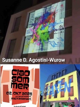 CIAO SOMMER Lichtinstallation am Rathaus Bad Krozingen Oktober 2025